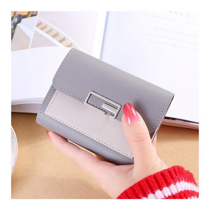 Fancy Small Hand Clutch for Girls, Compact PU Fabric with 7 Card Slots, Button Closure, Trendy Design