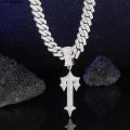 Ice Out Pendant Necklace Full Iced Cubic Zirconia High Quality Iced Out Men Chain Hip Hop Fashion Jewelry Gift For Party. 