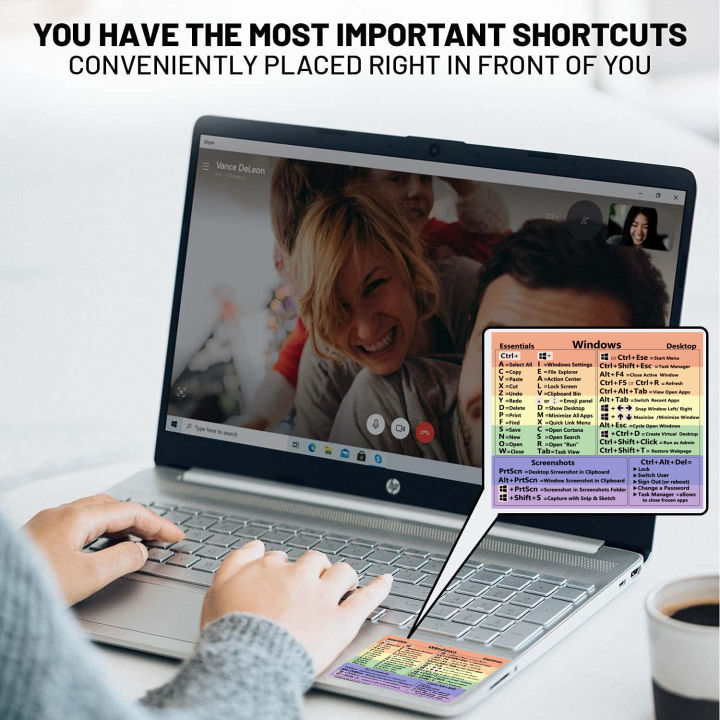 windows Shortcut Reference Keyboard Sticker Adhesive For Laptop Desktop