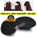 2 X Princess Hair Puff Volumizer Party Hairdos Extension Style Maker- Black Braid Pony Tail Maker Styling Tool - 2pcs Loop Tools Topsy topsy Clip Fashion Salon Comb Stick Bun. 