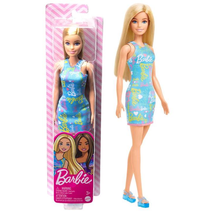 BARBIE DOLL  BLONDE WITH BLUE DRESS MATTEL