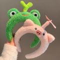 Lovely Cat Plush Animal Hairband Rabbit Pig Cartoon Headband Chicken Rotating Funny Hair Hoop Children. 