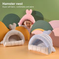 Squirrel Bed Semi-closed Design Cartoon Hamster Rat Warm Bed. 