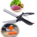 Best Quality 2 in 1 Clever Cutter Food Chopper Kitchen Scissors Smart Kitchen Shears Vegetable Slicer Dicer with Cutting Board. 