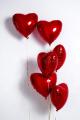 18" Inches Red Heart Shape Large 5 Pcs Foil Balloons Set for Birthday Party Decoration. 