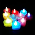 12 Pieces Heart Shape LED Candles - Wedding / Mehandi / Moyon / Birthday / Anniversary  Colorful Mini Electronic Candle Heart Shape Flashlight Safety Simulation Smokeless Night LED Light. 