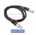 XLR Cable - Male to Female - Audio Cable for Phantom Power & Mixer - Copper - 2 meter. 