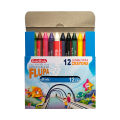 Goldfish High Quality Jumbo Wax Crayon 12 Colour in Cardboard Packet (1 Pack). 
