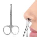 Nose Hair Scissor Curved Blades Scissor Stainless Steel Safety Rounded Tip Nose Hair Trimmer Men Professional Mustache & Beard Scissors Nose Ear Eyebrow Pet Trimming Stainless Steel Scissors Safety Round Tip Design for Trimming Eyelashes Nose Facial & Ear. 