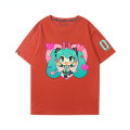 Anime Hatsune Miku Cotton T-shirt Cartoon Couple Print Short-sleeved T-shirt Women and Men Harajuku with Style Couple Loose. 