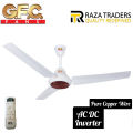 GFC Ceiling Fan 56 Inch Deluxe Model | AC DC Inverter Fan with Remote Control | Pure Copper Wire Motor | Energy Saving High Speed Ceiling Fan | Home & Office Cooling | Available at Raza Traders Quality Redefined. 