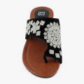 ECS Floral Embroidered Chappals Flat Chappal For Women. 