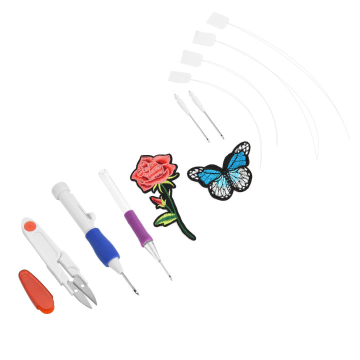 DIY Embroidery Pen Punch Needle Kit Set Craft Sewing Tools Crochet Suit ...