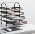 Office 4 Tier Heavy Duty Metal Desktop Letter Tray File Organizer Sorter Desk Document Organizer Shelf Tray Magazine Holder Paper File Newspaper Organizer Tray - Black. 