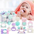 08-pcs Baby Rattles Toys New-born Hand Bells Baby Toys 0-12 Months Teething safe Development Infant Early Educational Baby Rattles. 