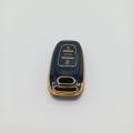 Audi E-tron TPU Remote Key Cover Black-Pure Gold. 