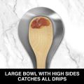 Spoon Rest, Stainless Steel Spoon/Spatula/Ladle Rest Holder, Heavy Duty & Brushed Finish. 