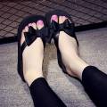 Womens Mid Wedge Heel Flip Flops Beach Sandals Bowknot Platform Slipper. 