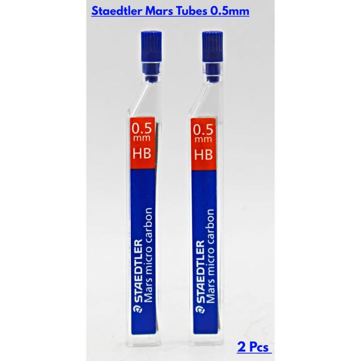 Staedtler Mars Micro Carbon  Mechanical Pencils 0.5mm HB lead Refill 2B & HB ( 2 Tubes Total Leads 24 )