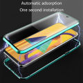 Biruiqu For Samsung Galaxy A21s Magnetic Absorption Case Metal Frame Shockproof Double Sided Tempered Glass Magnetic Case Cover. 