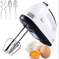 Scarlett Hand Mixer - 7 Speed Egg Beater with Chrome Beater + Dough Hook 180 W Electric Whisk, Hand Blender (White). 