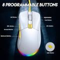 Gaming Mouse ZIDLI M85 RGB Gaming Mouse - Optical Sensor 16,000 DPI-Software Supported - 1000 Hz Polling Rate - Paracord Cable - Lightweigh (White). 