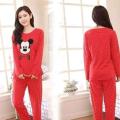 Red Mickey Mouse Printed Design Stylish Sexy Ladies Night Suit Ladies Night Wear Ladies Nighty Ladies Sleep Wear Suits For Women and Girls (HN-26). 