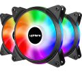 úphére5V PW M áRGB LED 120mm Case Fan For PC Cooling super Silent 5V 3 Pack-Supports ASūS Aura Sync/GIGABYTE ARGB Fusion/MSI Mystic Light Sync/AsRock Polychrome Sync-T7SYC7-3. 
