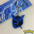 Pokemon Animation Game Articuno Zapdos Moltres Logo Plating Alloy Key Chain Bag Key Ring Pendant Accessories Birthday Gifts. 