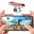 PUBG Mobile Phone Gaming Trigger Fire Button Shooter Controller PUBG Gamepad Red Silver. 
