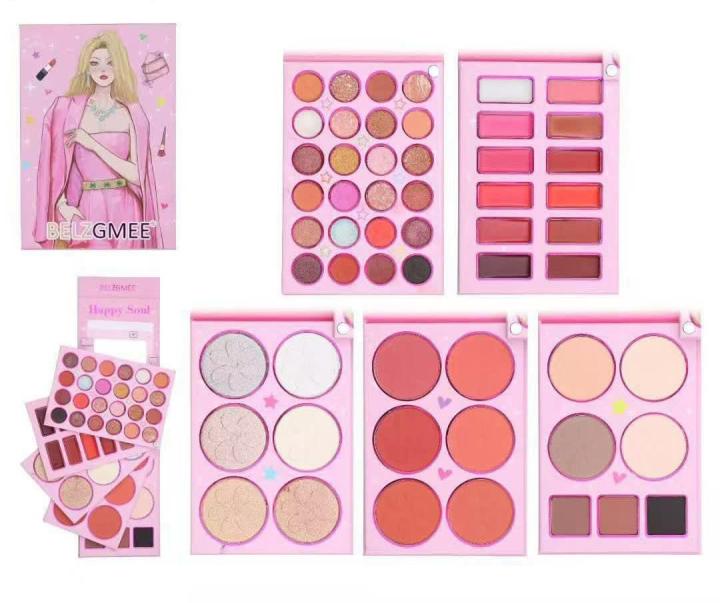 BELZGMEE 5 in 1 Makeup Palette Book – All in One Eyeshadow, Highlighter, Blush, Contour & Lip Palette, Full Face Makeup Kit for Girls