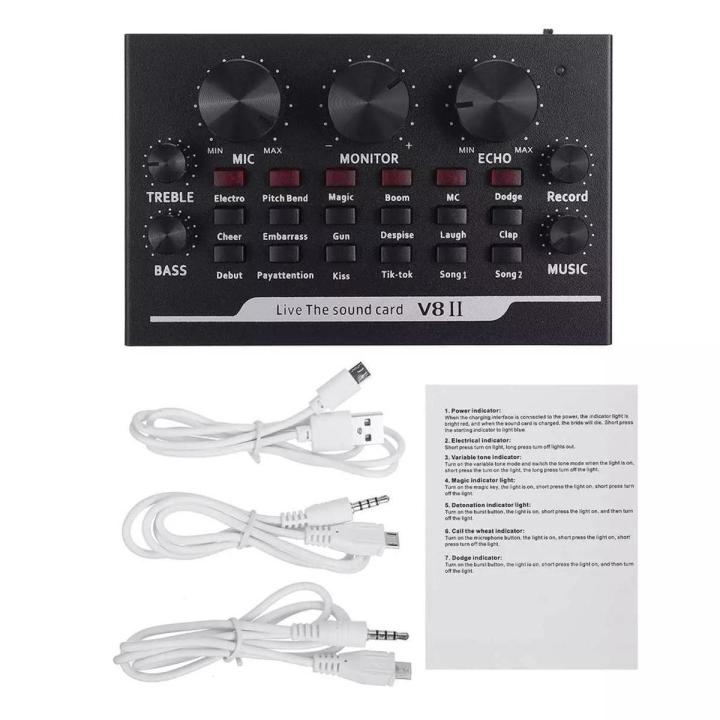 V8 Audio External USB Sound Card - Live Webcast Sound Card For Mobile Phone & PC