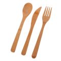 【NEW】 1 Set Bamboo Travel Cutlery Set Fork Knife Spoon Reusable Kitchen Tools Eco-Friendly Wood Bamboo Wooden Cutlery. 