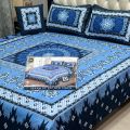 Bedsheet | High-Quality | Unique Design 4 PCS Panel Print 3D Crystal Cotton Bedsheet Set | 1 king size bed sheet 95*98 inch |2 pillow cases 19*29 inch | 1 cusion case 14*14 inch. 