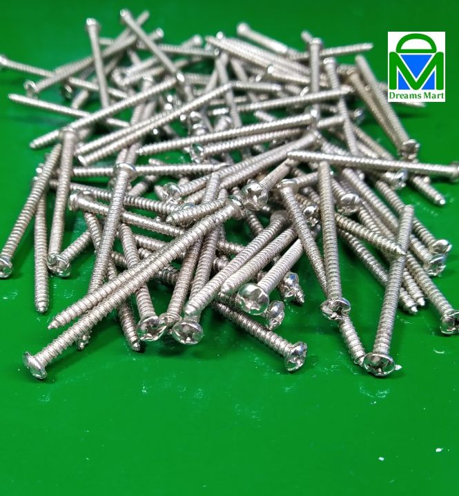 DreamsMart%20Pack%20of%2015pcs%203mm%20x%2050mm%20(%202%20inch%20)%20Hard%20Tough%20Self%20Tapping%20Screw%20Nickler%20Pan%20Head%20Screw%20Drilling%20Metal%20Screw%20Galvanized%20-%20Image%202