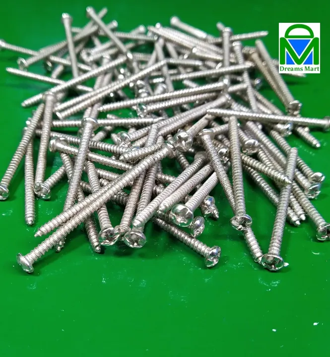 DreamsMart%20Pack%20of%2015pcs%203mm%20x%2050mm%20(%202%20inch%20)%20Hard%20Tough%20Self%20Tapping%20Screw%20Nickler%20Pan%20Head%20Screw%20Drilling%20Metal%20Screw%20Galvanized%20-%20Image%202