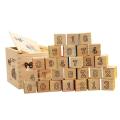 Alphabet Wooden Building Blocks Set With Storage Box Case Early Educational Toys, 27 Piece's ABC Wood Blocks. 