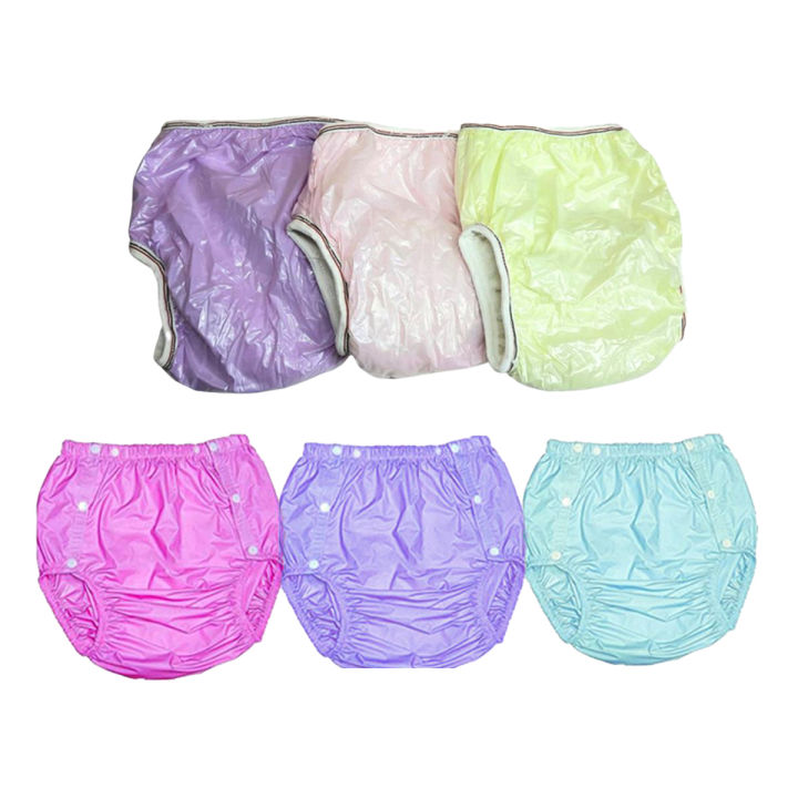 Pack of 6 pcs Nappies Reusable water proof plastic button nappies and towel nappies for kids - Diapers