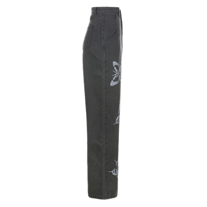Women's%20Loose%20Jeans,%20High%20Waist%20Butterfly%20Print%20Long%20Straight%20Pants,%20Slim%20Baggy%20Trousers%20-%20Image%202
