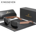 KINGSEVEN New Black Walnut Sunglasses Wood Polarized Sunglasses Men's Glasses Handmade UV400 Protection Eyewear Retro Wooden Box. 