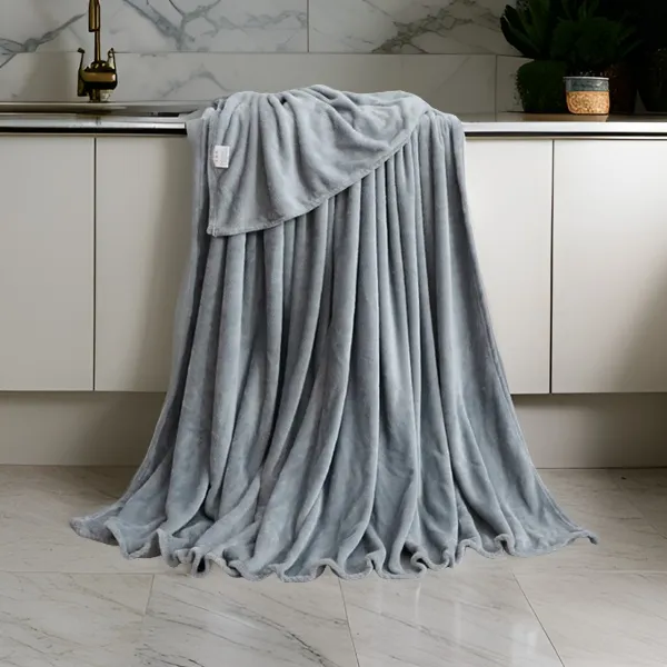 Coral Fleece Embossed Thermal Soft AC Throw Blanket - 0061 - Grey ...