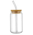 Reusable Boba Bubble & Smoothie Cups - Mason Jar - Glass Cup With Glass Straw and Bamboo Lid - Reusable Glass Travel Tumbler for Iced Coffee Large Pearl Juices Cocktail, Cold Drinking Glass Hot Coffee Mug - Juice Milk Cup - Drinkware, Cups, Mugs & Saucers. 