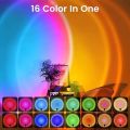Sunset Lamp Projector Sun Lamp Projection for Aesthetic Room Décor Sunset Light with Remote 16 Colors Changing Sunrise Mood Atmosphere Lamp for Bedroom. 