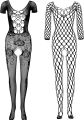 Full Body Stocking for Women – Black Flexible Nightwear, Sexy Fishnet Bodysuit, Free Size, Random Designs. 