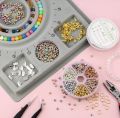 Gray Flocked Bead Board For DIY - Jewelry Making Organizer Tray Design Craft Measuring Tool Accessories. 