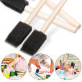 5 pcs/set Wooden Handle Foam Sponge Brush For Art Painting Graffiti Dust Cleaning Painting Tool Drawing Toys. 