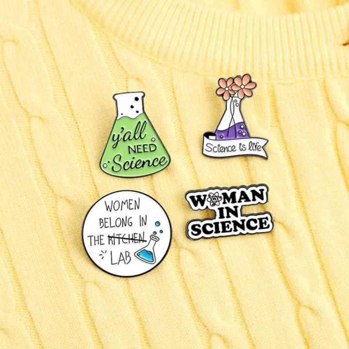 Science Brooch Alloy Beaker Brooch Unique 3cm Science Pin Cartoon Badge for Male ...
