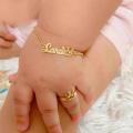 Kids Name Bracelet With Ring Set. 