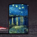 Vincent Van Gogh's Oil Painting Starry Night Kerosene Lighter Metal Kerosene Lighter Creative Lighter. 
