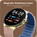 Faster Nerv 4 Pro Smart Watch 3-in-1 metallic Silicon Strap and locket 1.43-Inch AMOLED Display Smartwatch with 7-10 Days Battery, Stylish Zinc Alloy Chain Locket, Smart Watch for Men and Women, Golden. 